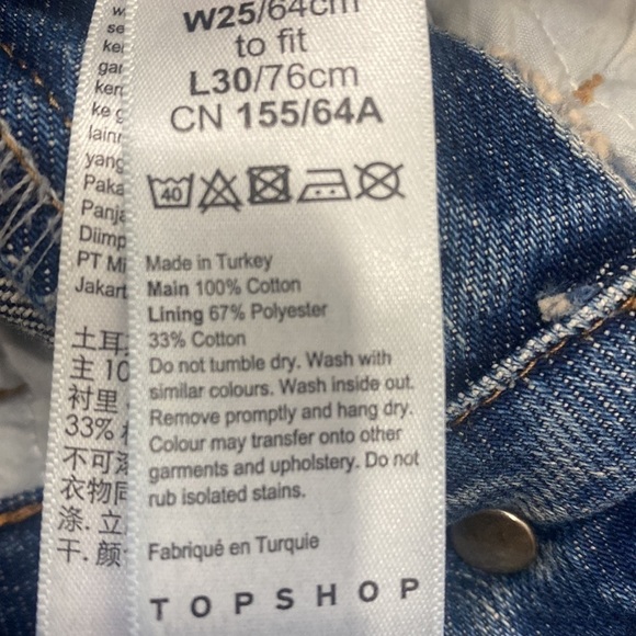 TOPSHOP Mom Jeans 100%‎ Cotton - Picture 6 of 15